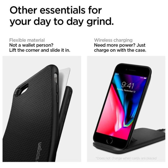 Spigen - Maska Liquid Air za iPhone 7, 8, SE 2020 & SE 2022, crno