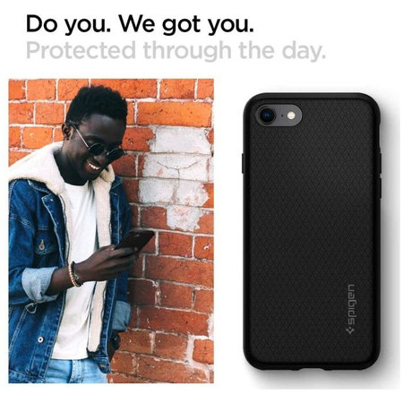 Spigen - Maska Liquid Air za iPhone 7, 8, SE 2020 & SE 2022, crno