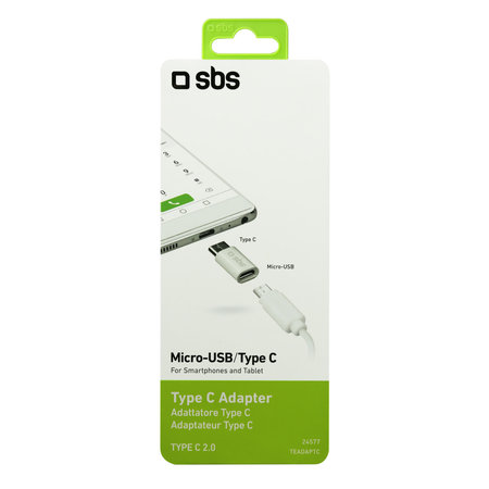 SBS - Adapter Micro-USB / USB-C, bijeli