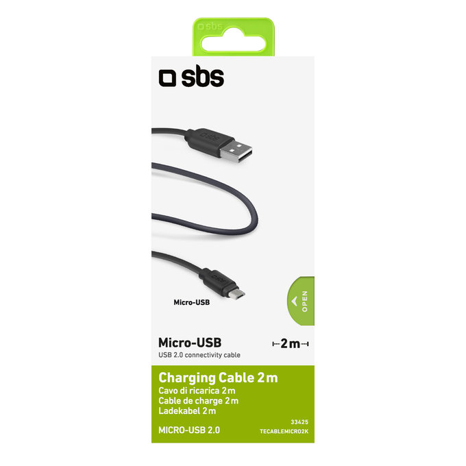 SBS - Micro-USB / USB kabel (2m), crni