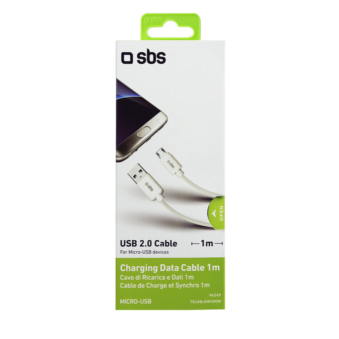 SBS - Micro-USB / USB kabel (1m), bijeli