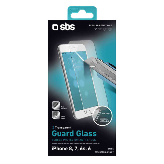 SBS - Kaljeno staklo za iPhone 6, 6s, 7, 8, SE 2020 & SE 2022, prozirno