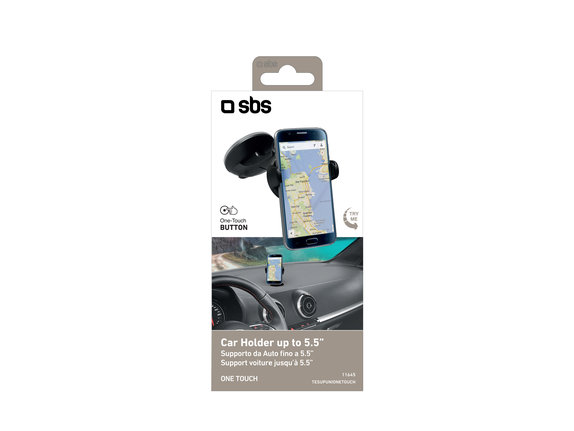 SBS - Univerzalni auto držač ONE TOUCH s vakuumom, crni