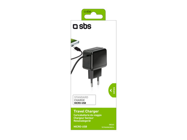 SBS - 5W adapter za punjenje s mikro-USB, crni