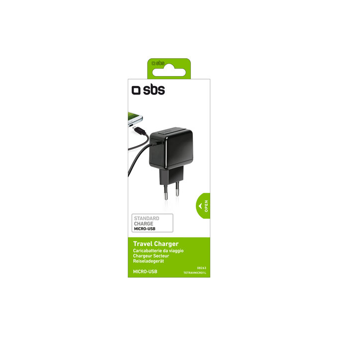SBS - 5W adapter za punjenje s mikro-USB, crni
