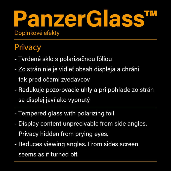PanzerGlass - Tempered Glass Privacy Standard Fit za iPhone X, XS i 11 Pro, prozirno