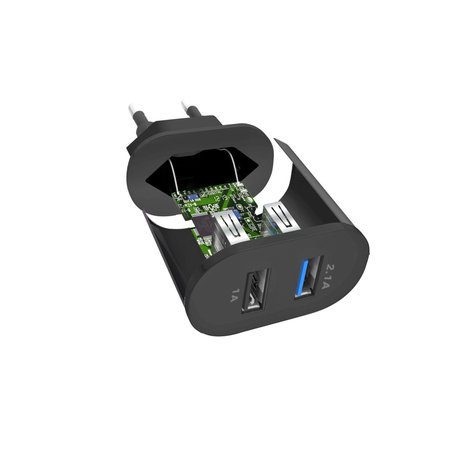 SBS - 10W adapter za punjenje 2x USB, crni