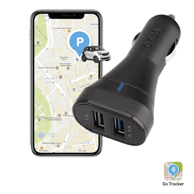 SBS - Auto punjač 2x USB, 3.1A, crni