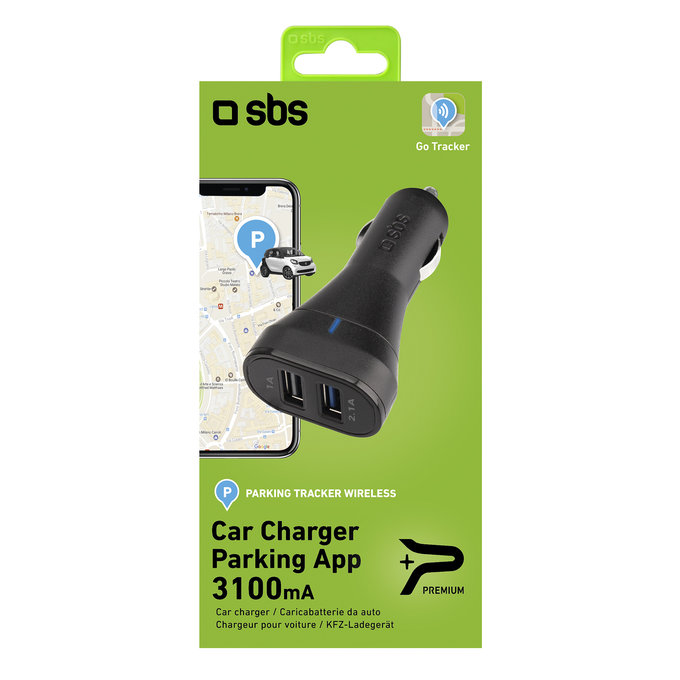 SBS - Auto punjač 2x USB, 3.1A, crni