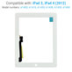 Dodirni ekran s tipkom Home za iPad 3, iPad 4, White