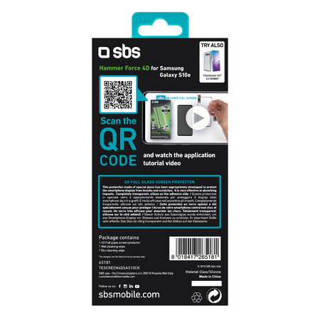 SBS - Tempered Glass 4D Full Glass za Samsung Galaxy S10e, crne boje