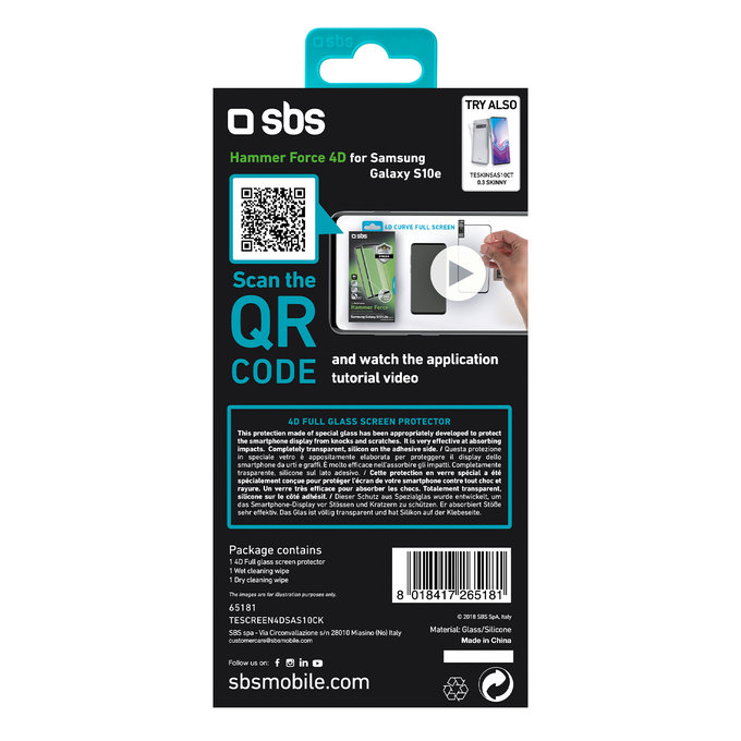 SBS - Tempered Glass 4D Full Glass za Samsung Galaxy S10e, crne boje