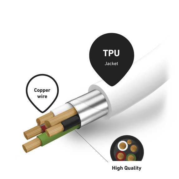 SBS - Lightning / USB-C kabel (1m), bijeli