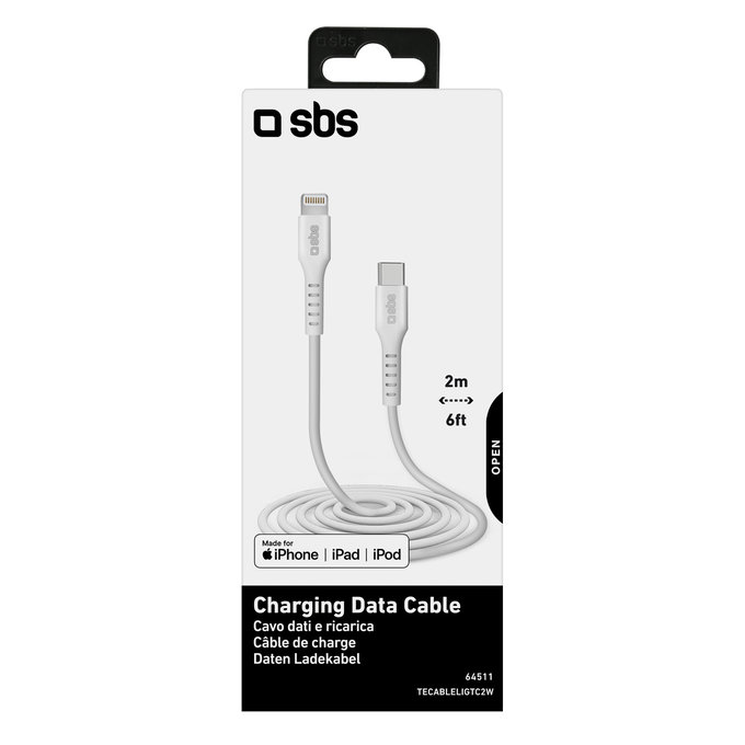 SBS - Lightning / USB-C kabel (2m), bijeli