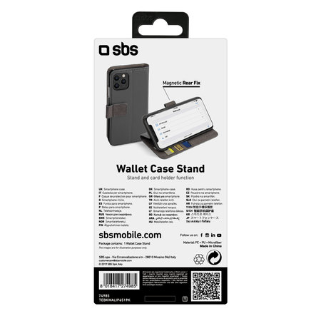 SBS - Maska Wallet Stand za iPhone 11 Pro Max, crna