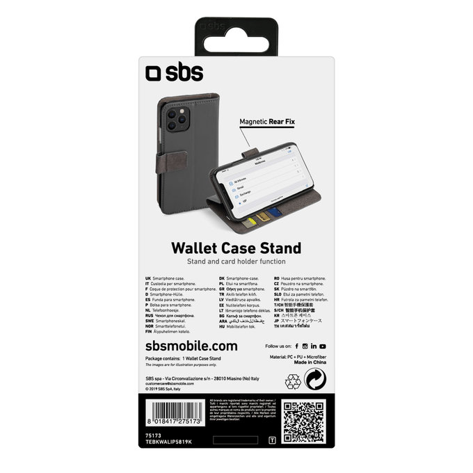 SBS - Maska Wallet Stand za iPhone 11 Pro, crna