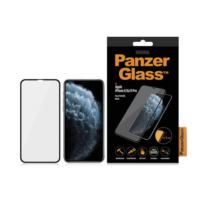 PanzerGlass - Tempered Glass Case Friendly za iPhone X, XS i 11 Pro, crna
