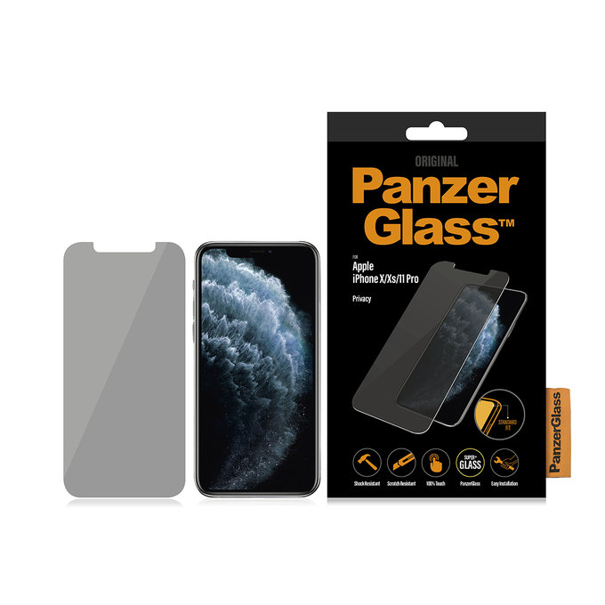 PanzerGlass - Tempered Glass Privacy Standard Fit za iPhone 11 Pro, Xs, X, prozirno