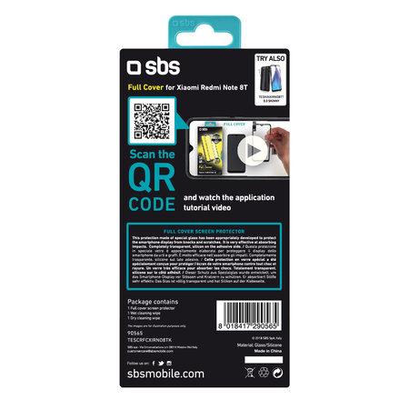 SBS - Tempered Glass Full Cover za Xiaomi Redmi Note 8T, črna