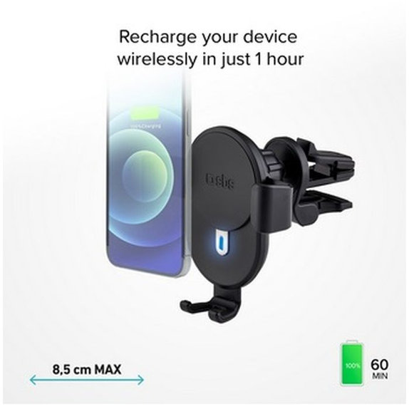 SBS - Gravity auto držač s bežičnim punjenjem, 10W, Qi, crni