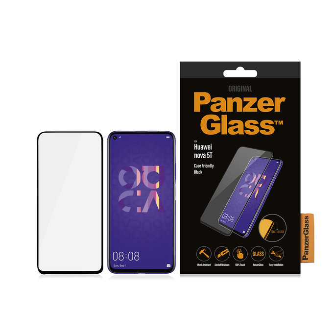 PanzerGlass - Tempered Glass Case Friendly za Huawei Nova 5T, črna