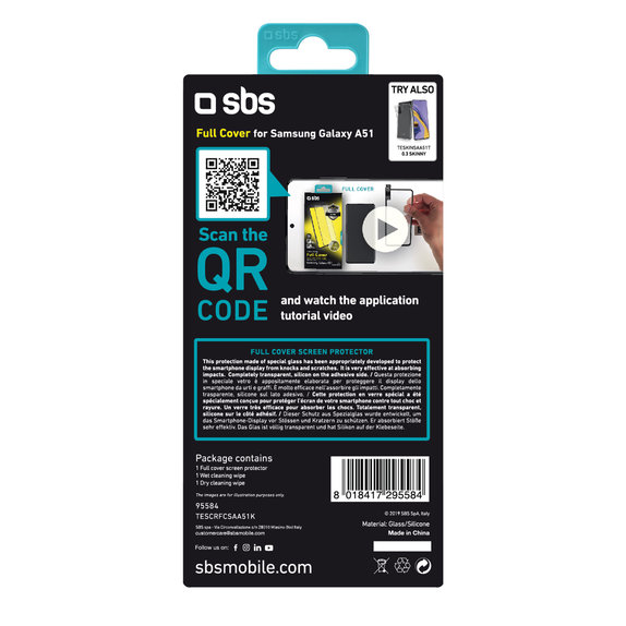 SBS - Tempered Glass Full Cover za Samsung Galaxy A51, A52 & A52 5G, crna