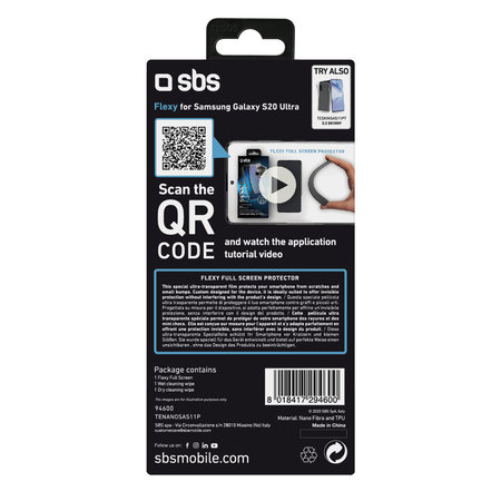 SBS - Tempered Glass Flexi za Samsung Galaxy S20 Ultra, crno