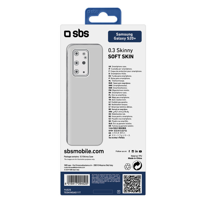 SBS - Maska Skinny za Samsung Galaxy S20+, prozirna