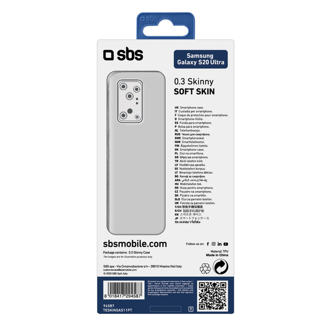 SBS - Maska Skinny za Samsung Galaxy S20 Ultra, prozirna