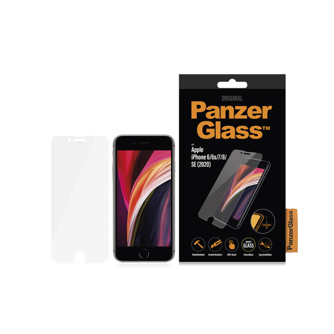PanzerGlass - Tempered Glass Standard Fit za iPhone SE 2020, 8, 7, 6s, 6, prozirno