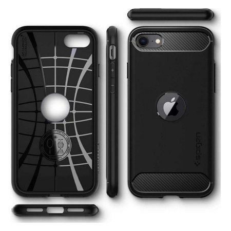 Spigen - Maska Rugged Armor za iPhone SE 2020 & SE 2022, crna