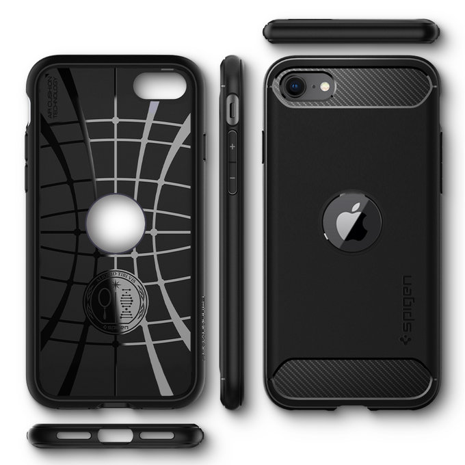 Spigen - Maska Rugged Armor za iPhone SE 2020 & SE 2022, crna