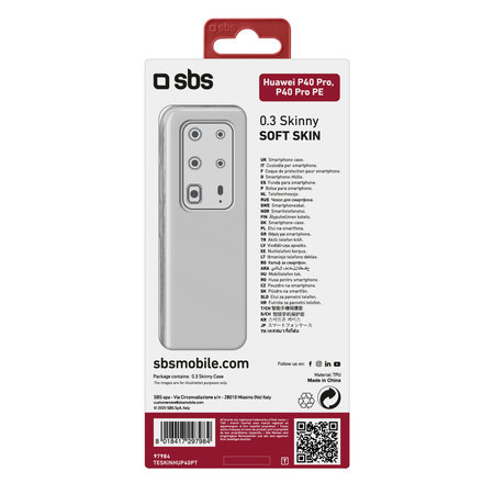 SBS - Maska Skinny za Huawei P40 Pro, P40 Pro, prozirna