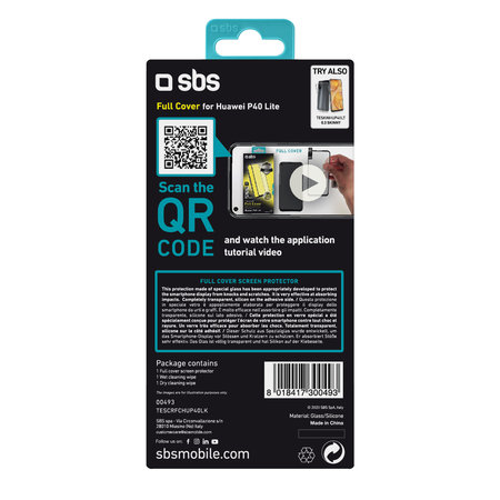 SBS - Tempered Glass Full Cover za Huawei P40 Lite, crna
