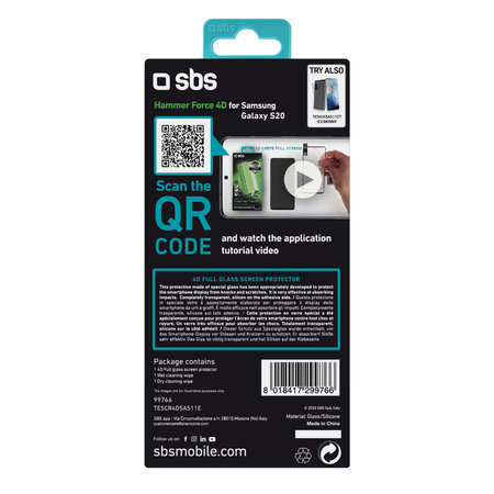 SBS - Tempered Glass 4D Full Glass za Samsung Galaxy S20, crna