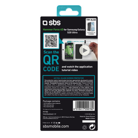 SBS - Tempered Glass 4D Full Glass za Samsung Galaxy S20 Ultra, crna