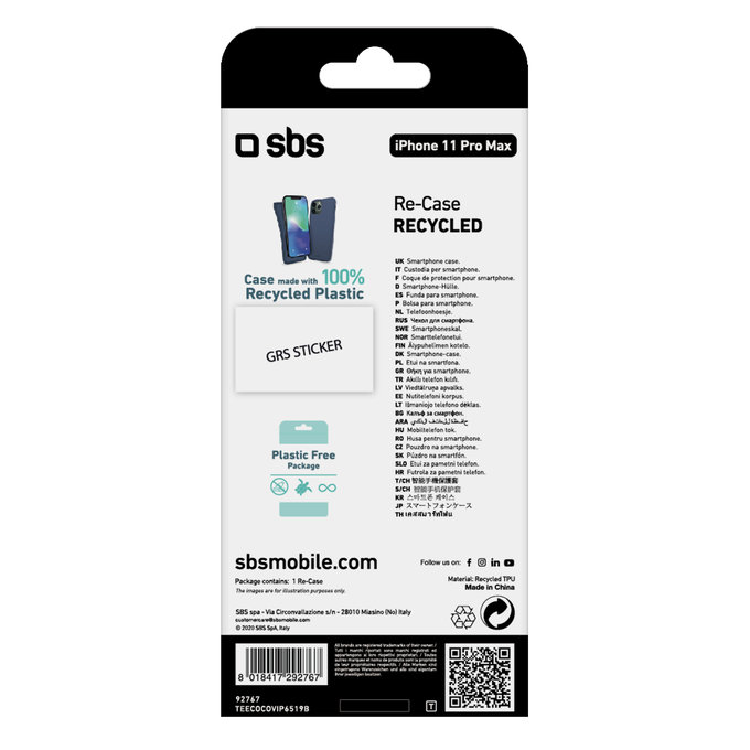 SBS - TPU ovitek za iPhone 11 Pro Max, recikliran, moder