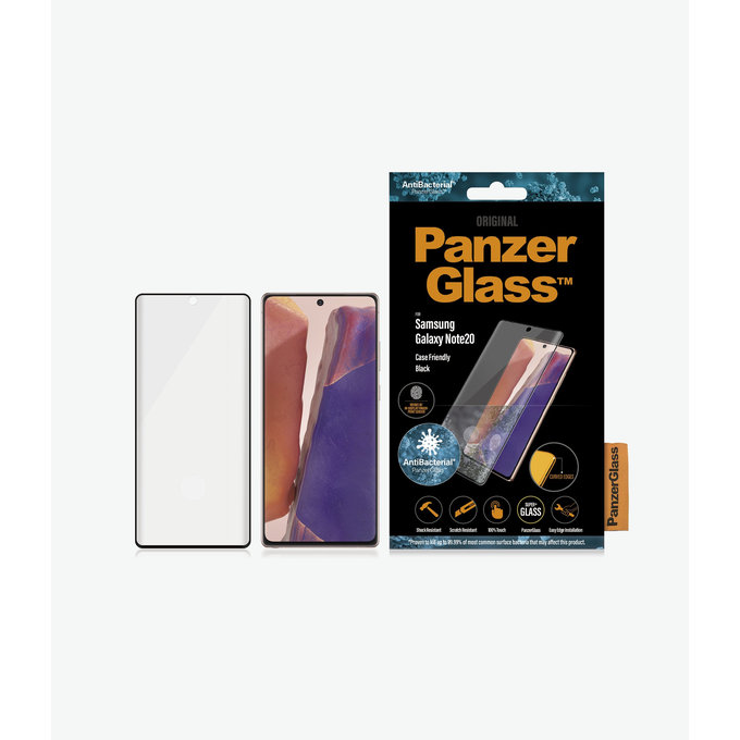 PanzerGlass - Tempered Glass Case Friendly za Samsung Galaxy Note 20, prstni odtis, črna