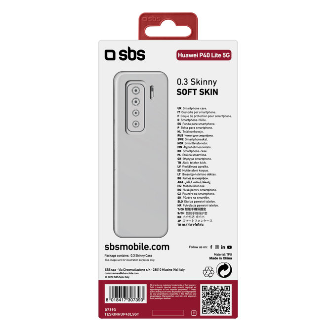SBS - Maska Skinny za Huawei P40 Lite 5G, prozirna
