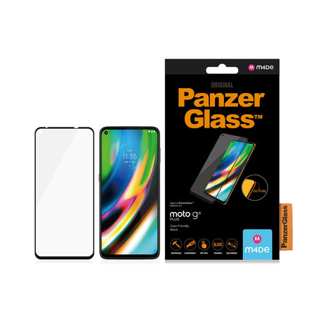 PanzerGlass - Tempered Glass Case Friendly za Motorola Moto G9 Plus, crna