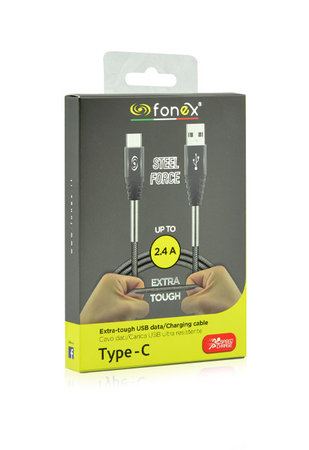 Fonex - Kabel - USB / USB-C (1m), bel
