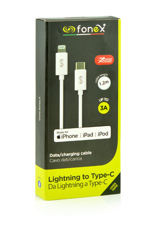 Fonex - Lightning / USB MFI kabel (2m), bijeli