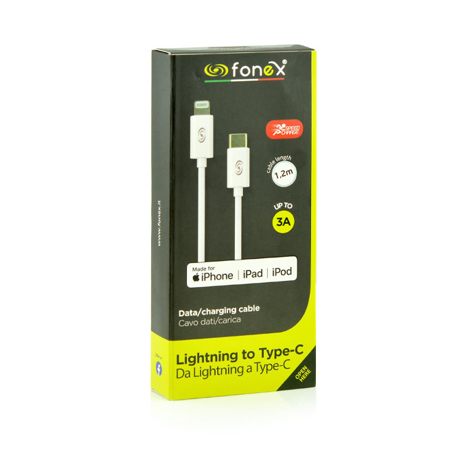 Fonex - Lightning / USB MFI kabel (2m), bijeli
