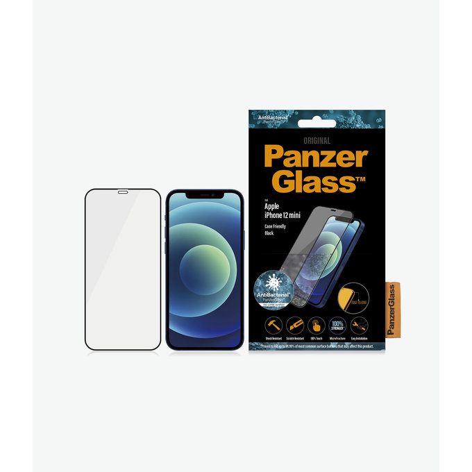 PanzerGlass - Tempered Glass Case Friendly AB za iPhone 12 mini, crna