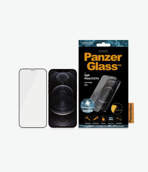 PanzerGlass - Tempered Glass Case Friendly AB za iPhone 12 & 12 Pro, crna