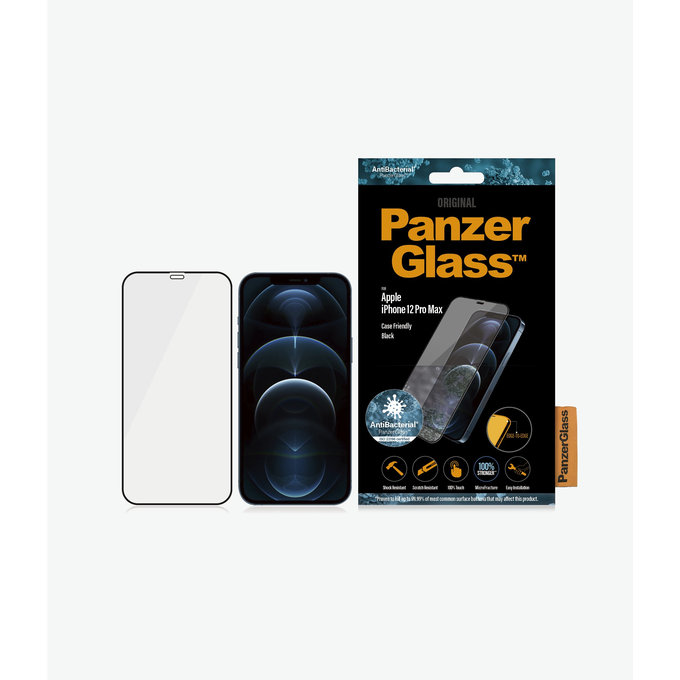 PanzerGlass - Tempered Glass Case Friendly AB za iPhone 12 Pro Max, crna