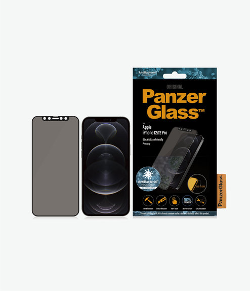 PanzerGlass - Tempered Glass Privacy Case Friendly AB za iPhone 12 & 12 Pro, crna