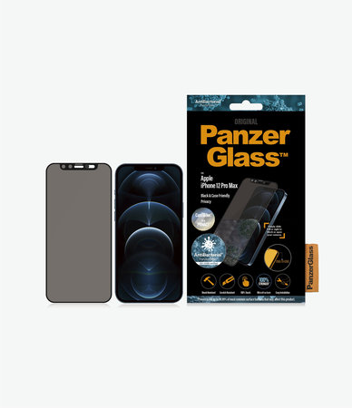 PanzerGlass - Tempered Glass Privacy Case Friendly CamSlider AB za iPhone 12 Pro Max, crna
