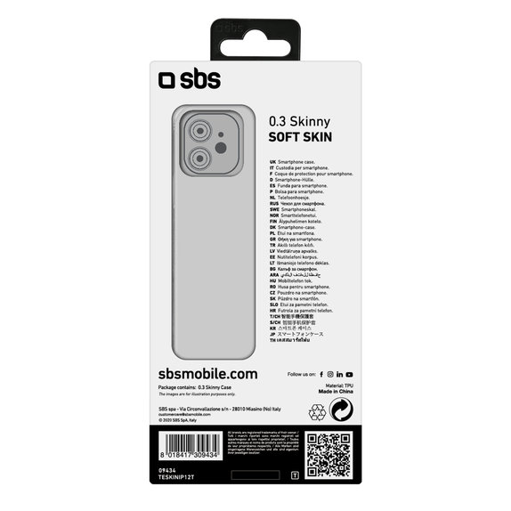 SBS - Maska Skinny za iPhone 12 mini, prozirna