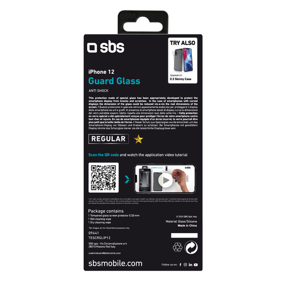 SBS - Kaljeno staklo za iPhone 12 mini, prozirno